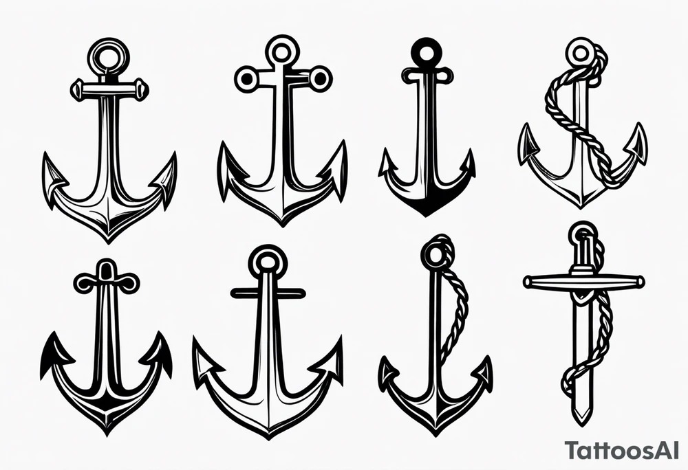 cool hooks/anchors that mix with my name finn tattoo idea