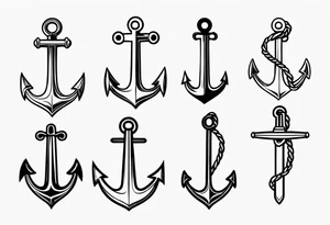 cool hooks/anchors that mix with my name finn tattoo idea