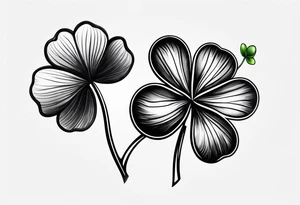 one small single three leaf clover tattoo idea