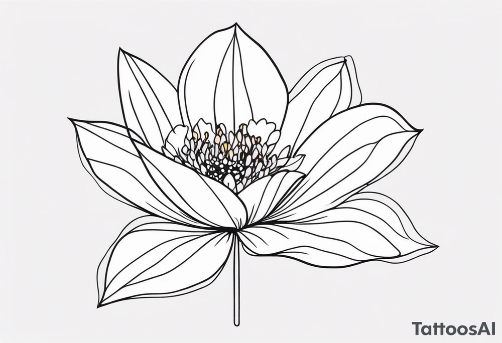 simple single line minimalist flower small tattoo idea