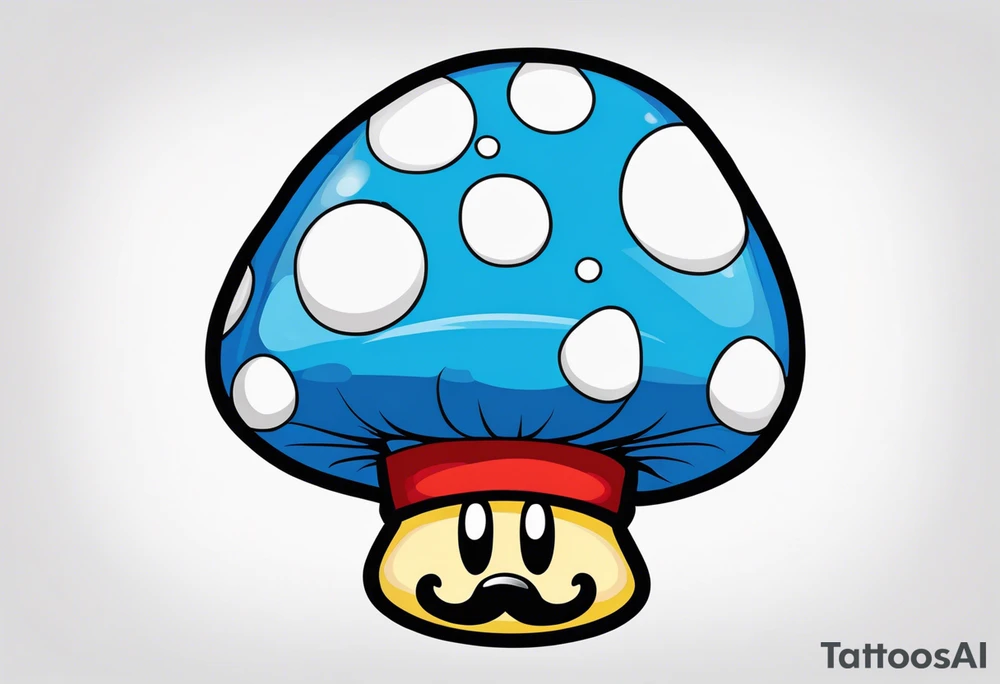 Madhatter blue mushroom mario tattoo idea
