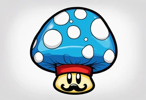 Madhatter blue mushroom mario tattoo idea