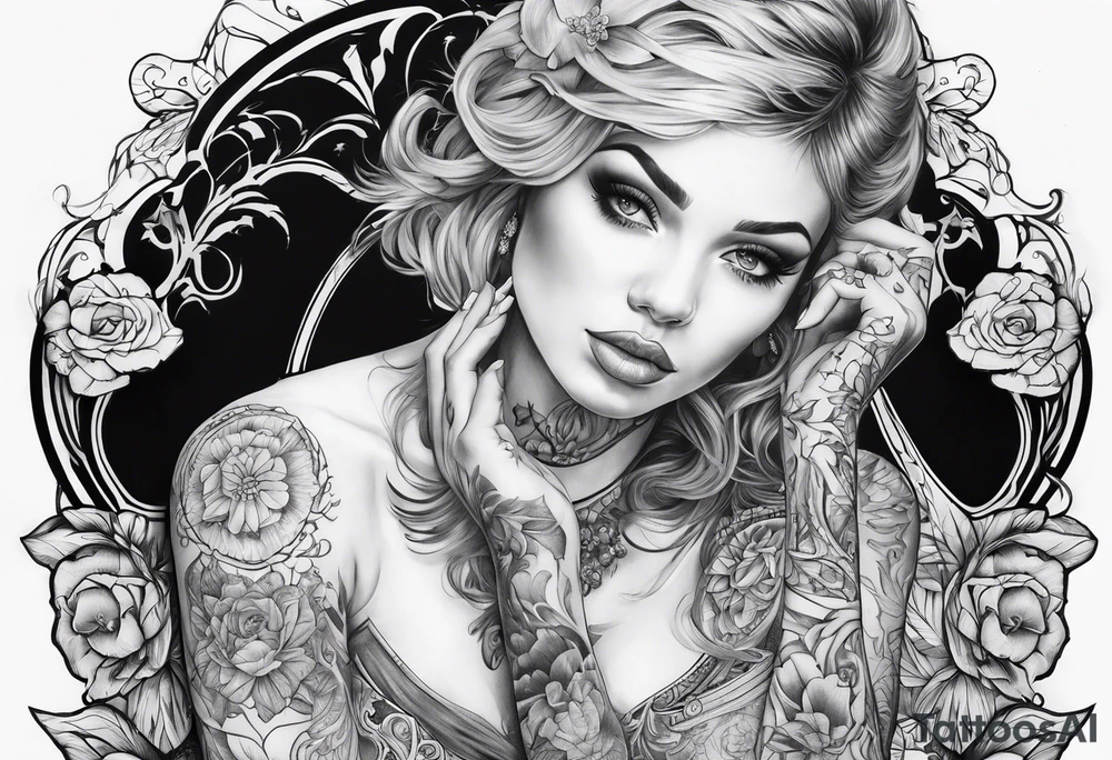 full sleeve tattoo ghotic tattoo idea