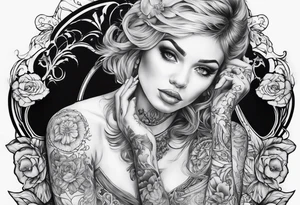 full sleeve tattoo ghotic tattoo idea