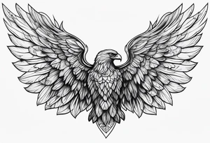 Black archangel wing tattoo idea