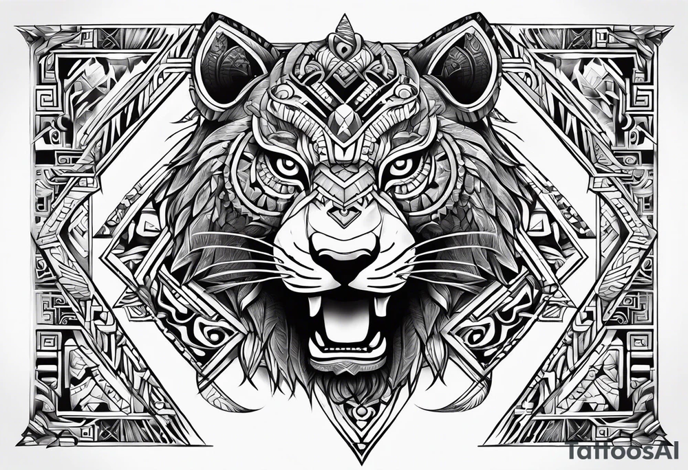 Aztec animal tattoo idea