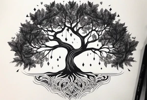 tree in the shape of a hand tattoo idea