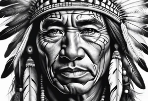 realistic native american tattoo idea
