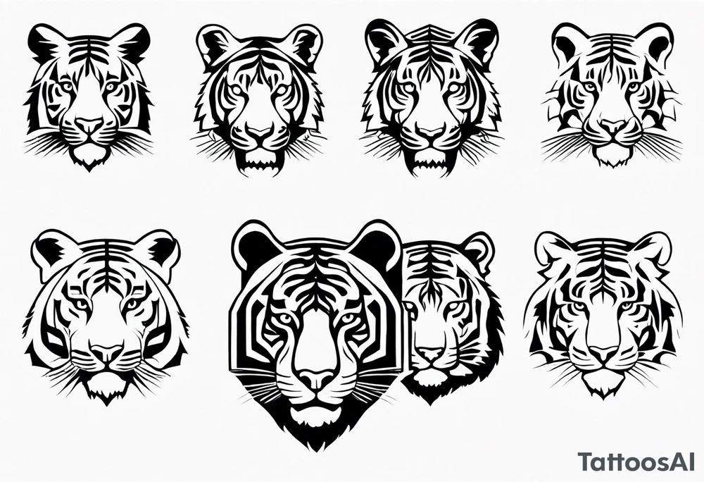 Memorial piece including a tiger on forearm.
Make a place for lettering on top and bottom tattoo idea