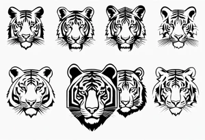 Memorial piece including a tiger on forearm.
Make a place for lettering on top and bottom tattoo idea