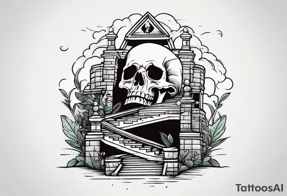 Stairs death lost heart break money tattoo idea