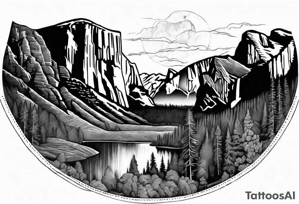 Yosemite national park, forearm tattoo idea