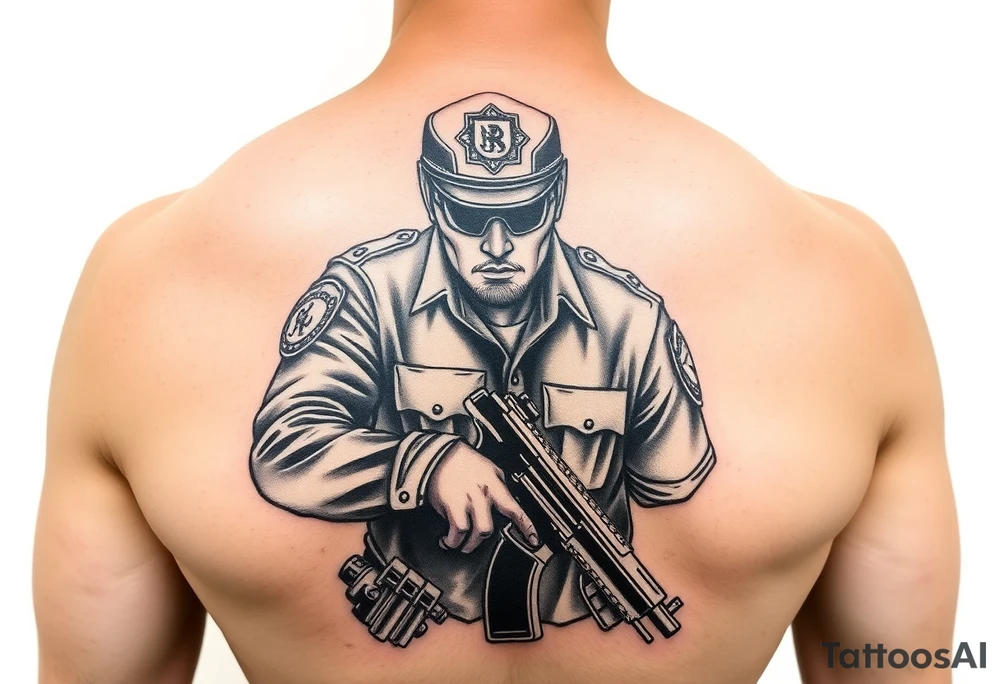 Law enforcement protector of family tattoo idea