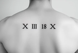 XVIII-XVIII on the ribs, just the numbers no designs tattoo idea