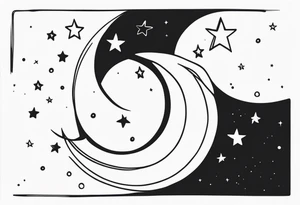 Crescent Moon & Stars tattoo idea