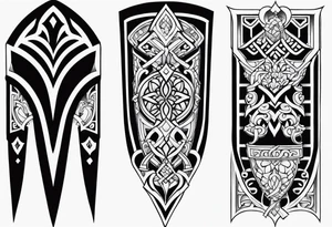 Cletic shin armor tattoo idea