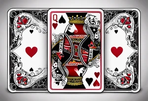 queen of hearts card  -on forearm - with text saying "queen starleen" tattoo idea