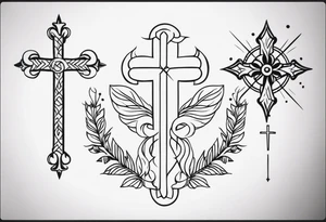 Simple cross tattoos with a date tattoo idea
