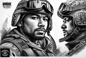 Military themed half sleeve no portraits tattoo idea