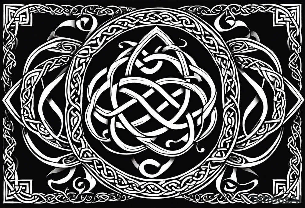 desing me a celtic knot tattoo with my childrens names and birthdate, Mellissa 18/03/1986, Ashley 24/11/1990, Jesse 8/04/1993, Liam 8/06/1995, Eleanor 19/08/1996 tattoo idea