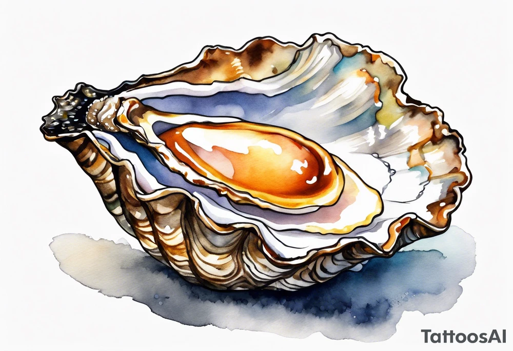 One small  Pretty oyster shell tattoo idea