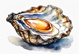 One small  Pretty oyster shell tattoo idea