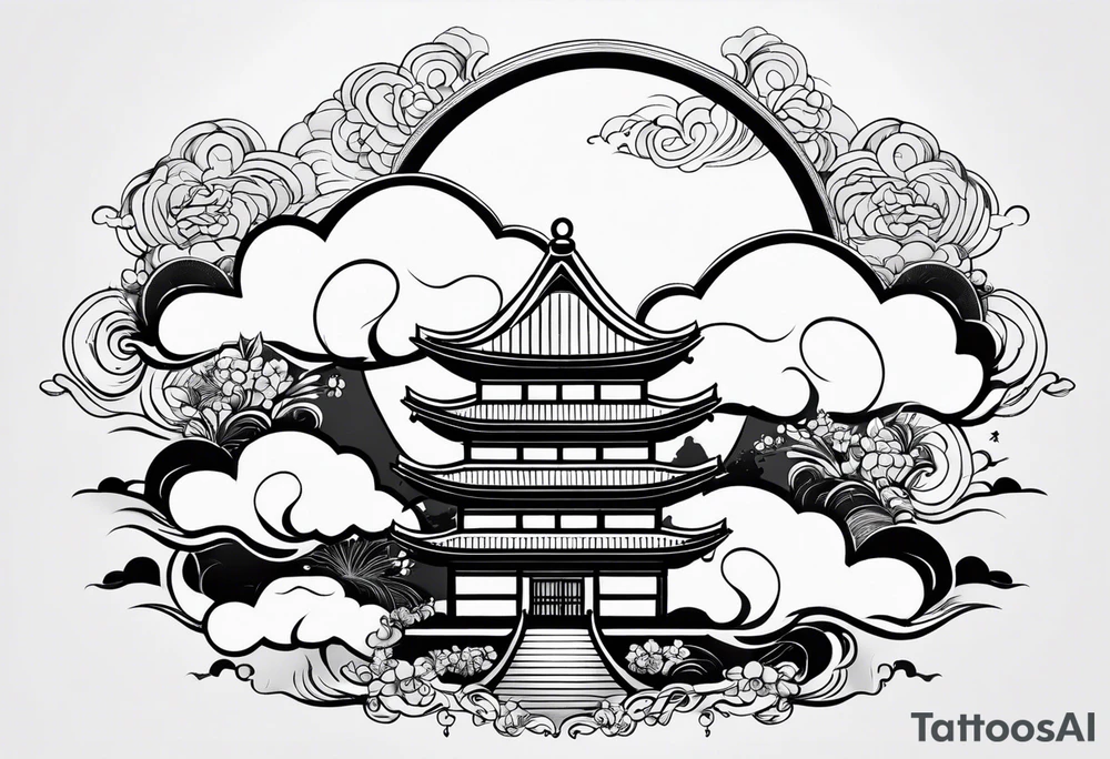 clouds minimalist in japanese tattoo style tattoo idea