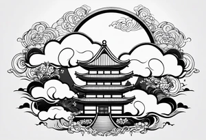 clouds minimalist in japanese tattoo style tattoo idea