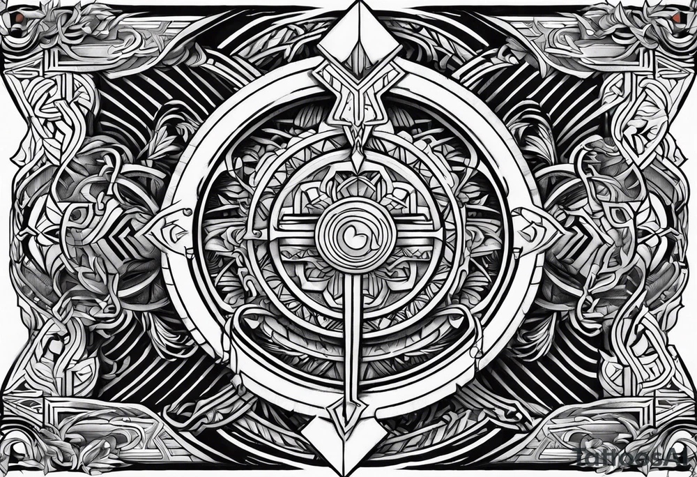 Valhalla symbol straight line tattoo idea