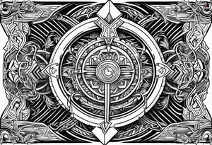 Valhalla symbol straight line tattoo idea
