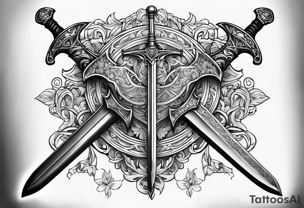 Sword and cross tattoo idea
