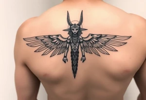"Anubis in ufo 

Style: sacral geometry blackwork. Thigh/calf placement." tattoo idea