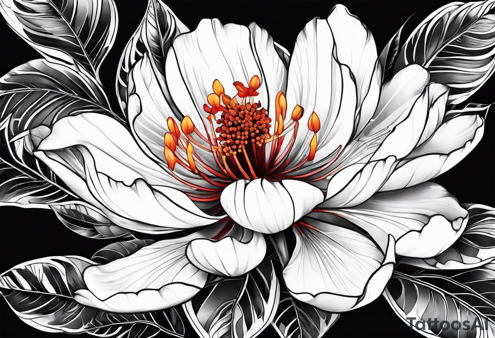 african flame tree flower tattoo idea