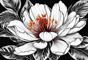 african flame tree flower tattoo idea
