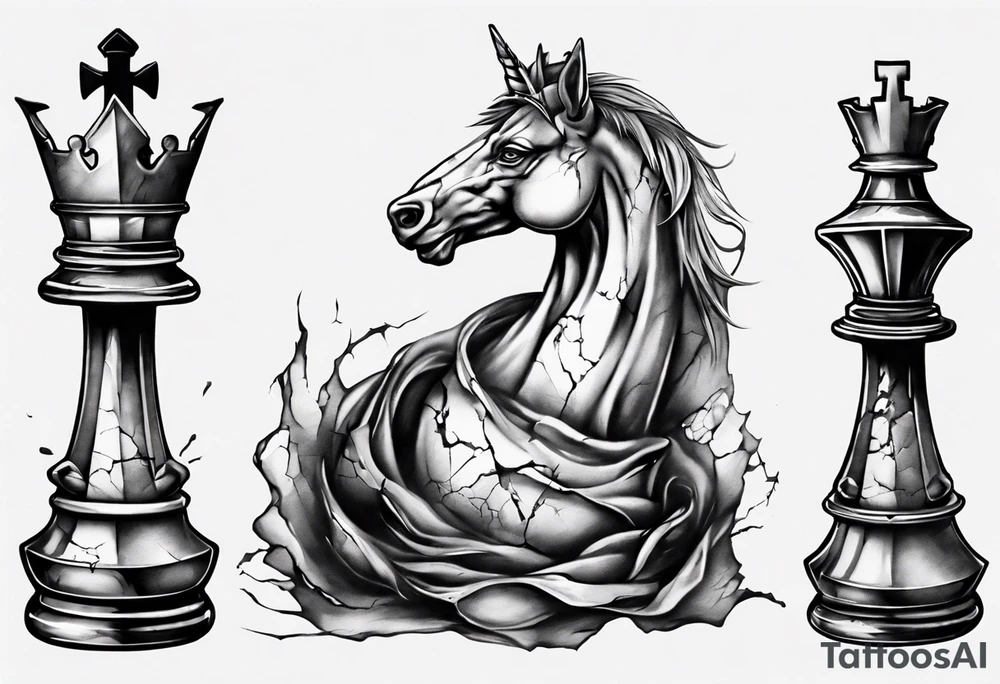 big king chess with lots of cracks marble tattoo idea big king chess with lots of cracks marble tattoo idea