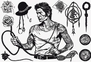 han with a rope manipulating a human tattoo idea