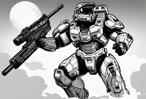 Halo 3 Marine reaching for the sky tattoo idea