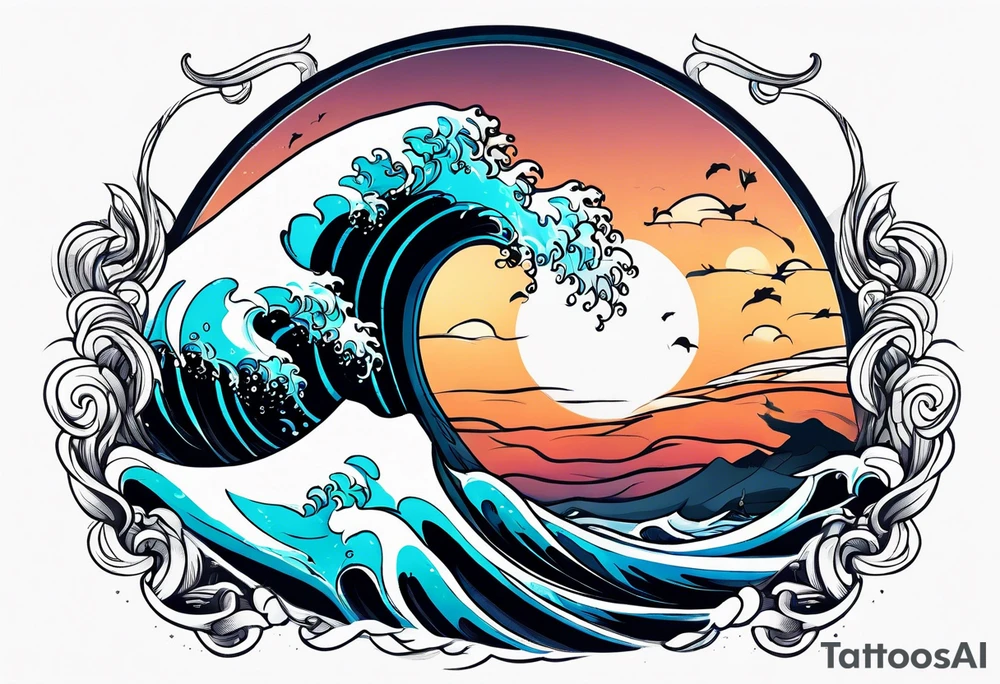rough ocean tattoo idea
