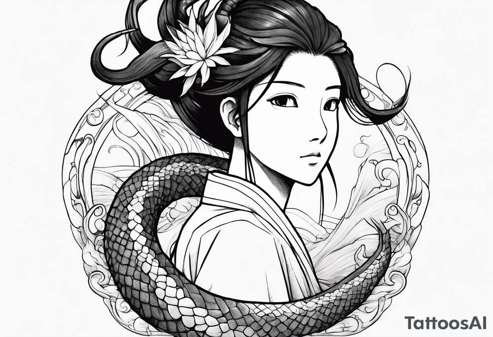 Haku from Spirited Away in dragon form tattoo idea