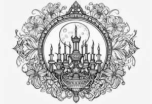 Moon chandelier tattoo idea
