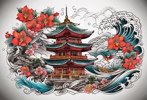 Family half sleeve tattoo idea