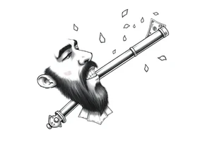 Barber pole  Razor with raining  money tattoo idea