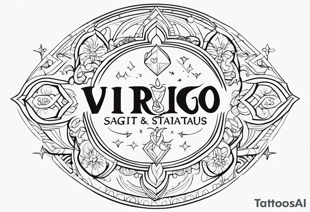 Virgo and Sagittarius zodiac signs tattoo idea