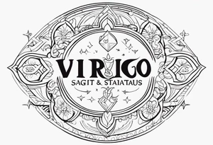 Virgo and Sagittarius zodiac signs tattoo idea