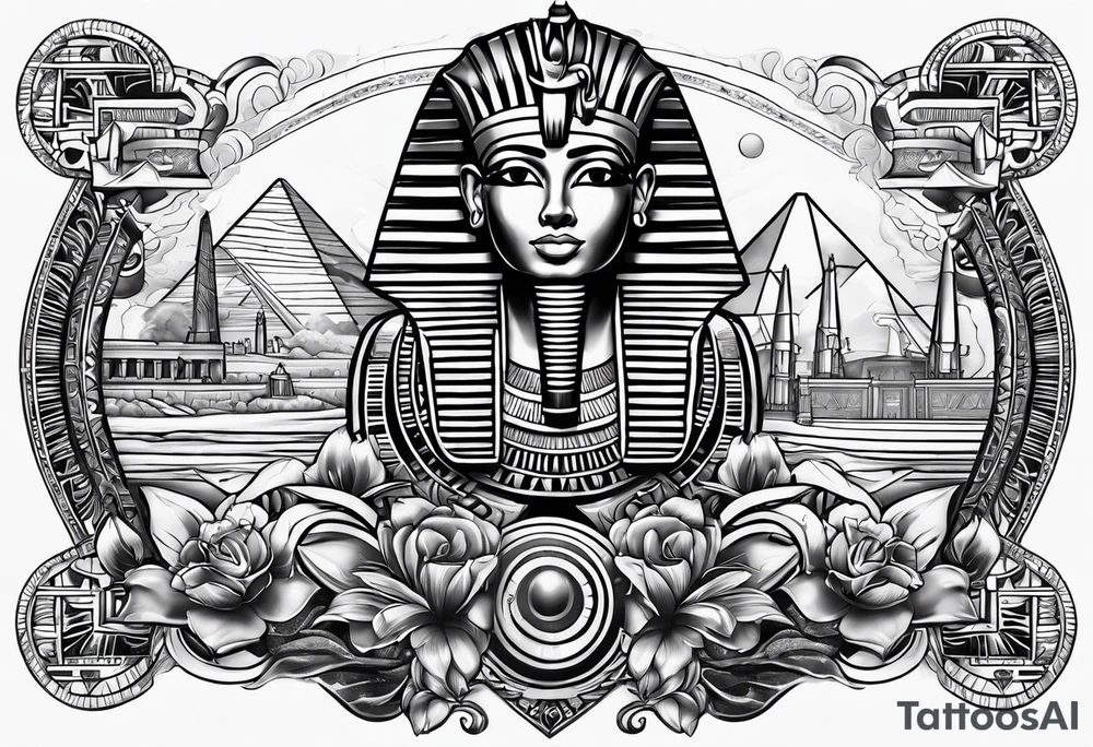 egyptian theme tattoo idea