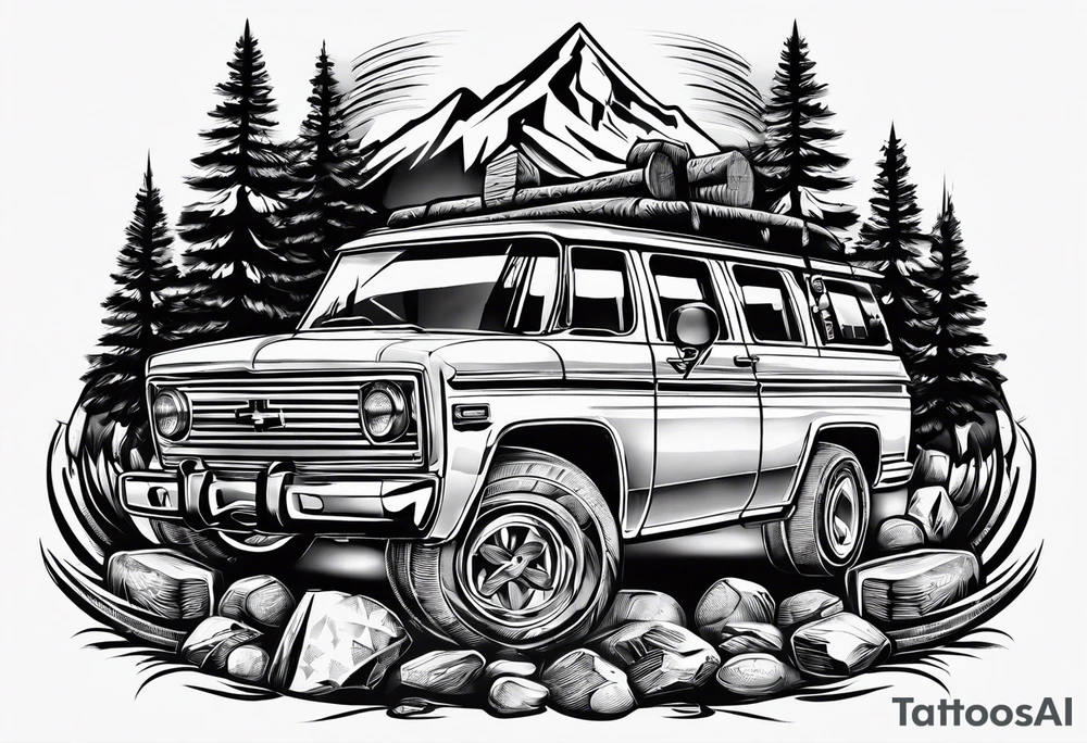 christian 
cross, campfire, golf , whiskey glass, cabin tattoo idea