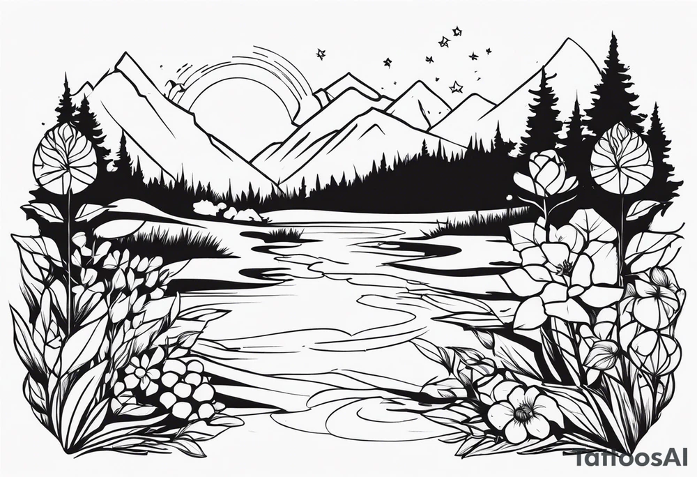 Un style nature tattoo idea