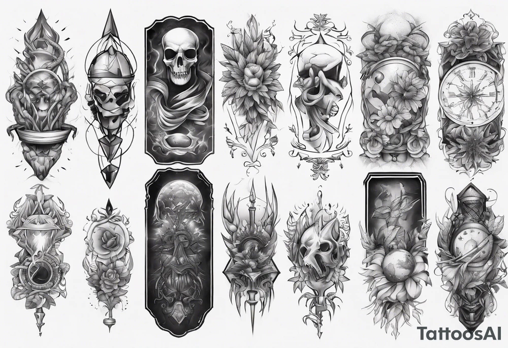 Light and dark sleeve tattoo idea