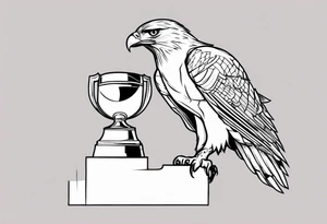 Hawk holding a trophy 2024 tattoo idea