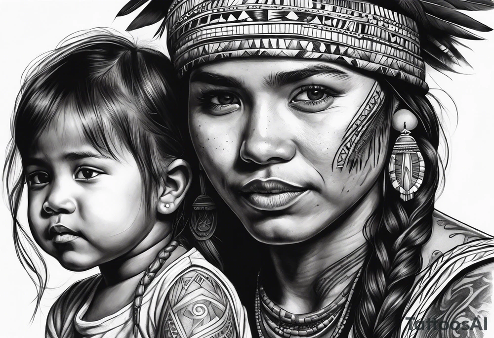 Indigenous girl with father tattoo idea